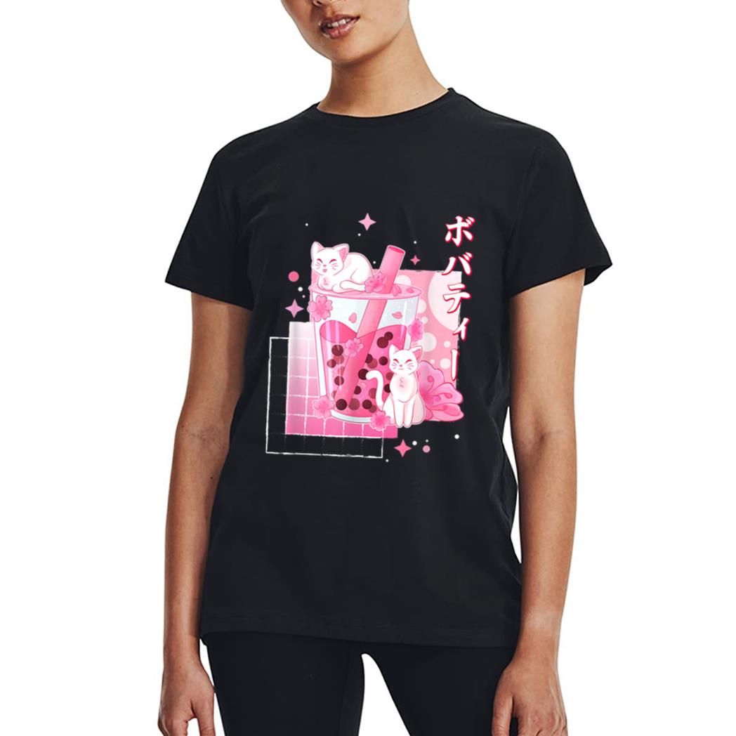 Cat Boba Tea Bubble Tea Anime Cats Lover Kawaii Gifts Women T-Shirt