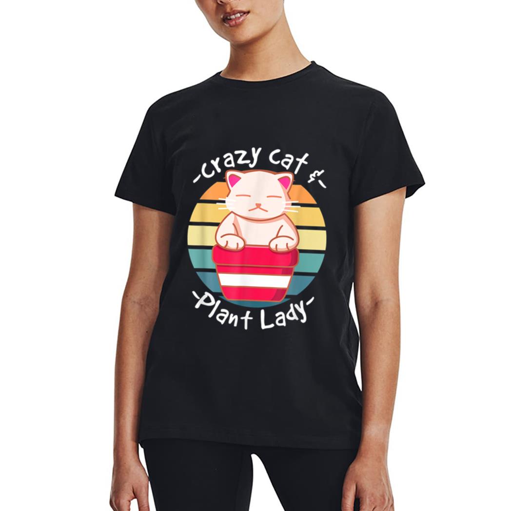 Cat Cactus Succulent Crazy Cat Lady Gardening Women T-Shirt
