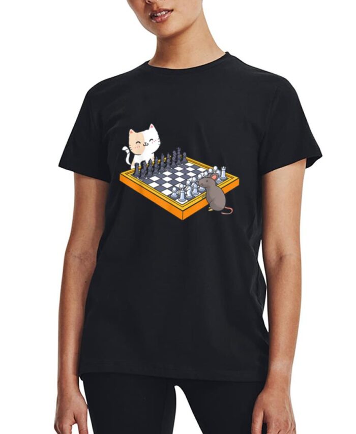 Cat Owner Chess Board Grandmaster Board Game Chess Player Women T-Shirt