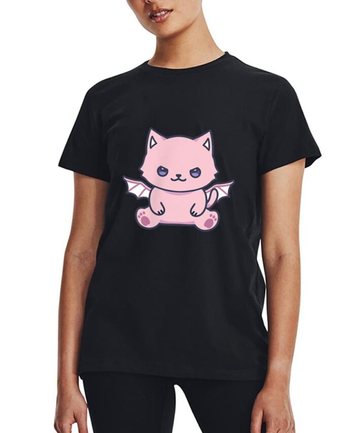 Cat Pastel Goth Cute Kawaii Aesthetic Lover Owner Spooky Women T-Shirt