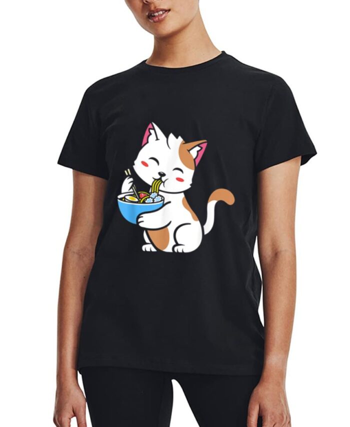 Cat Ramen Anime Kawaii Teen gift Women T-Shirt