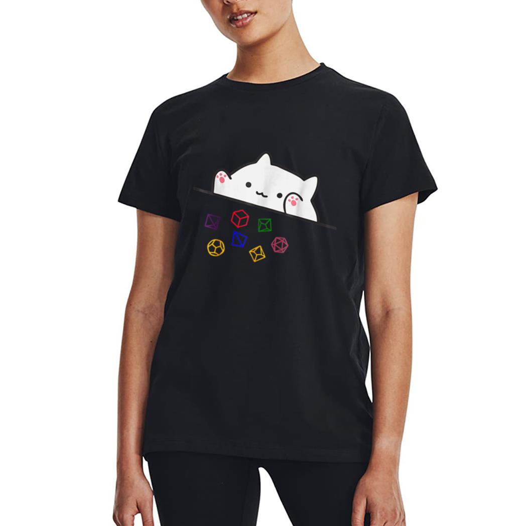 Cat Throwing Dice Tabletop Games Cute Kawaii Animal Lover Women T-Shirt