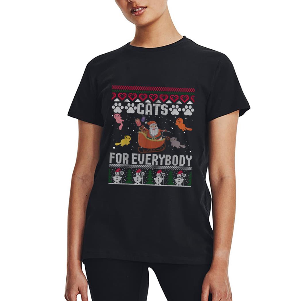 Cats For Everybody Christmas Cute Cat Lover Women T-Shirt