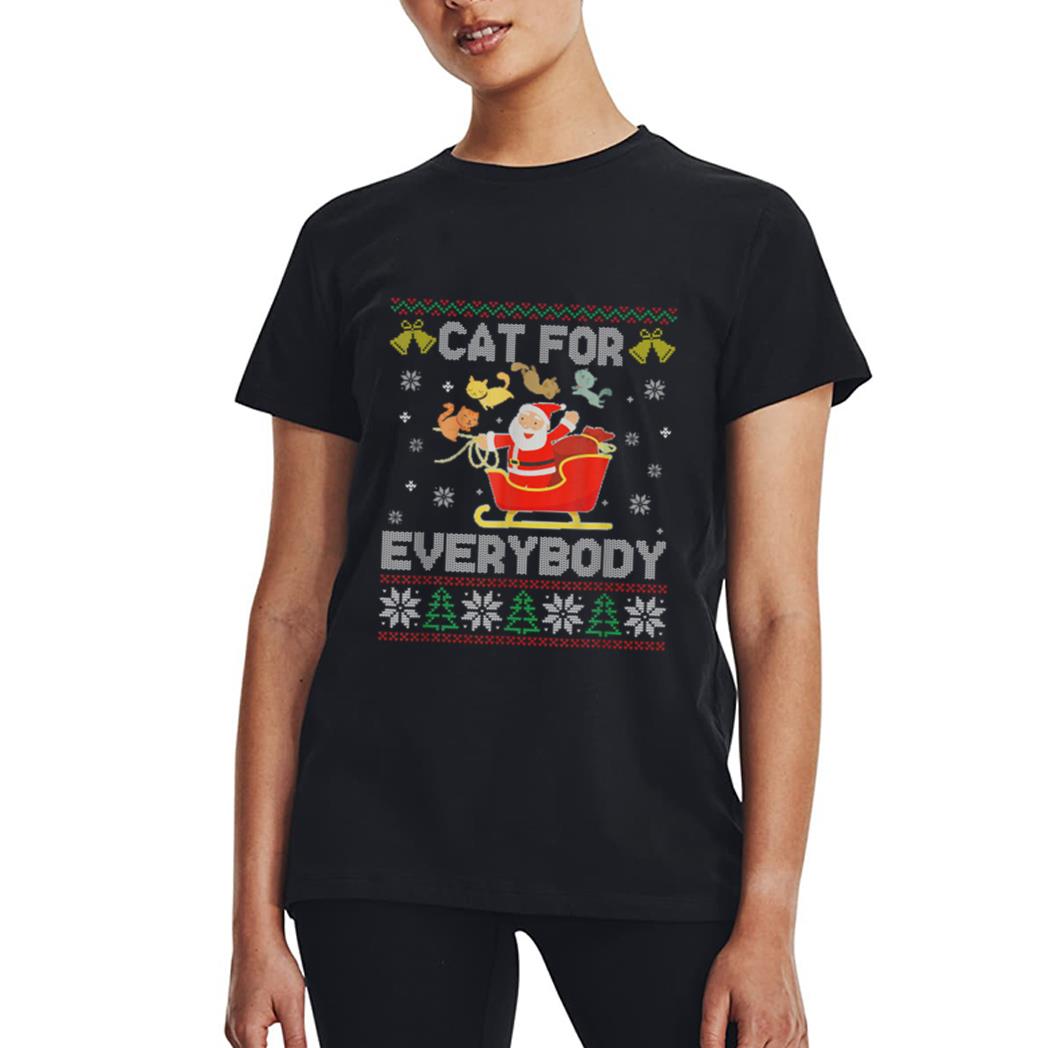 Cats For Everybody Ugly Sweater Christmas Santa Cat Lovers Women T-Shirt