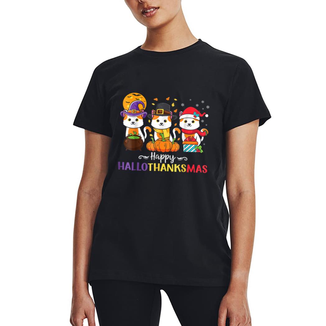 Cats Happy HalloThanksMas Women T-Shirt