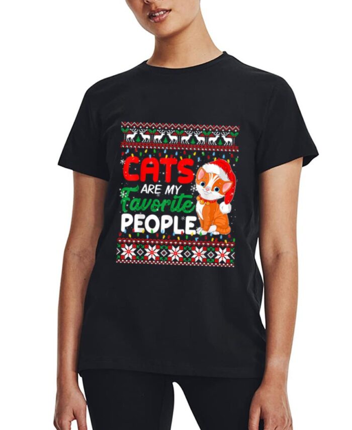 Christmas Cat  - Cats Are My Favorite People Women T-Shirt