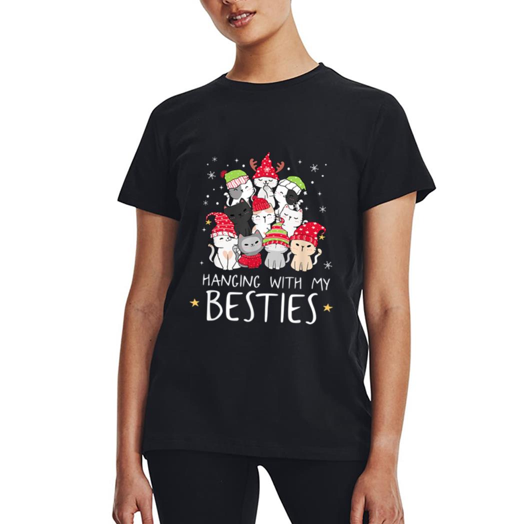 Christmas Cat Lover Christmas Tree Kawaii Cat Bestie Women T-Shirt