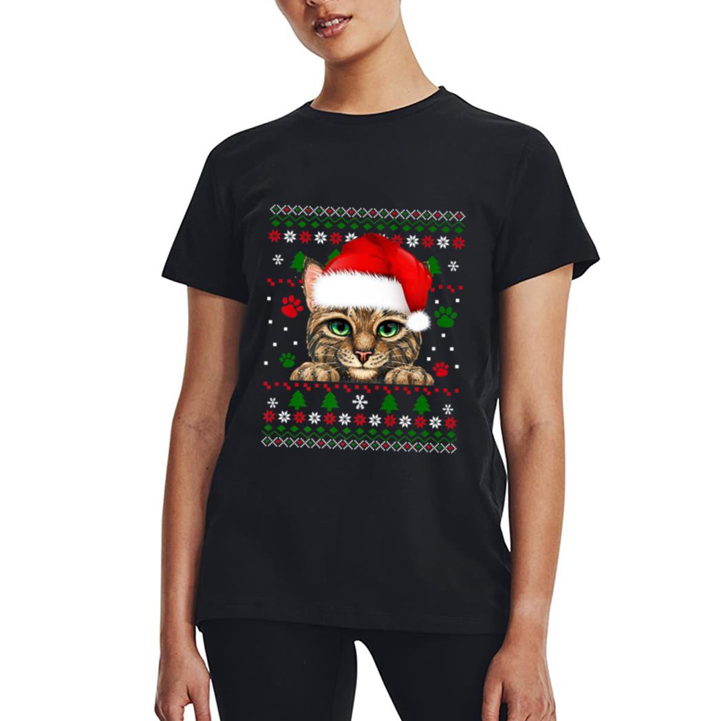 Christmas Cat Santa Hat Merry Catmas Ugly Christmas Sweater Premium Women T-Shirt