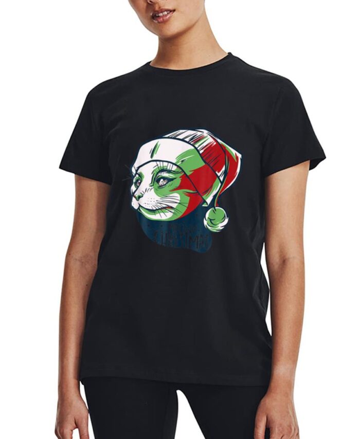 Christmask Cat Meowy Catmas Funny Men Women Ee Gift Women T-Shirt