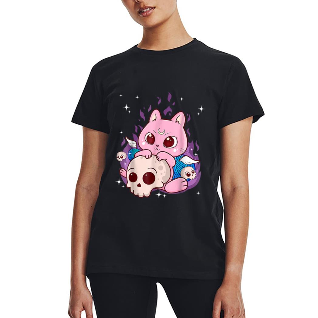 Cute Anime Kawaii Cat Aesthetic Kawaii Pastel Goth Halloween Women T-Shirt