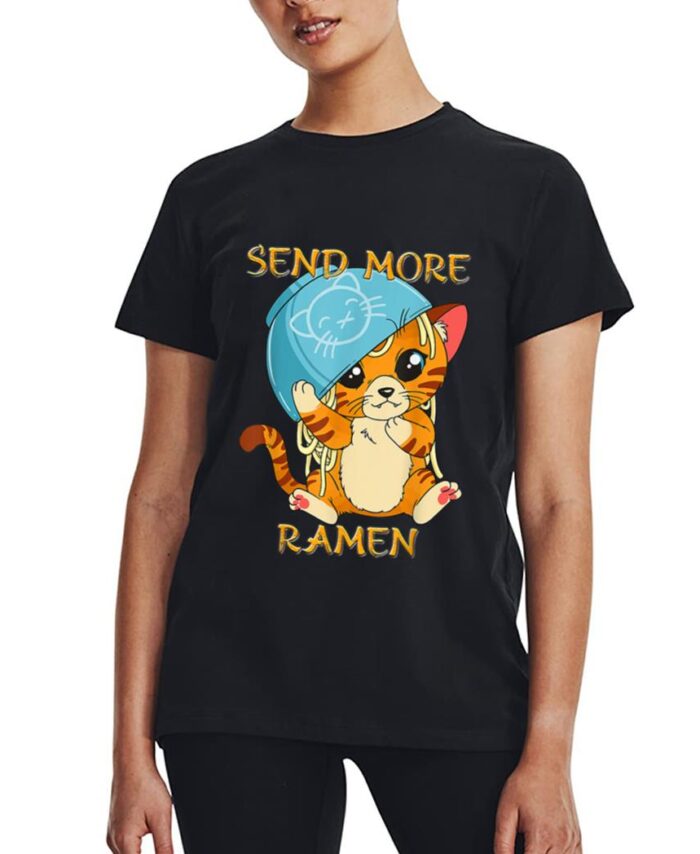 Cute Anime Kawaii Kitten Ramen Bowl Cat Women T-Shirt