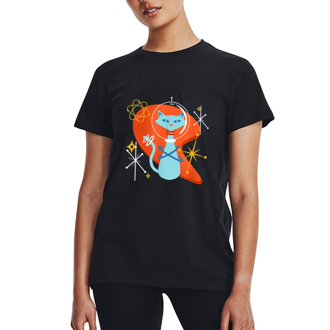 Cute Atomic Space Cat in Vintage Retro Vibes Women T-Shirt