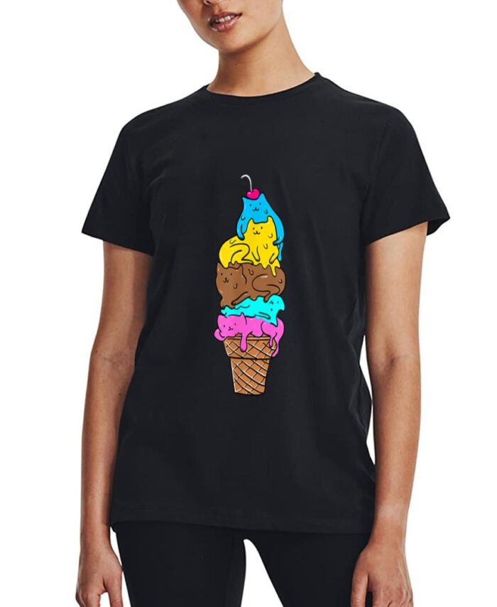 Cute Cat Ice Cream  - Kitty Cat Dessert Women T-Shirt