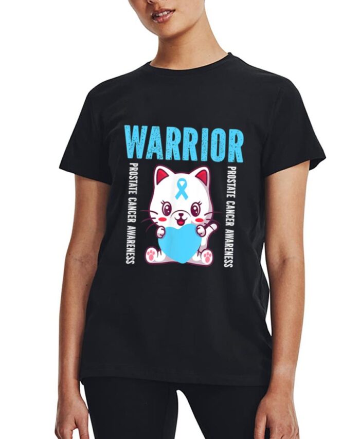 Cute Cat Warrior Prostate Cancer Awareness For Men And Women Women T-Shirt