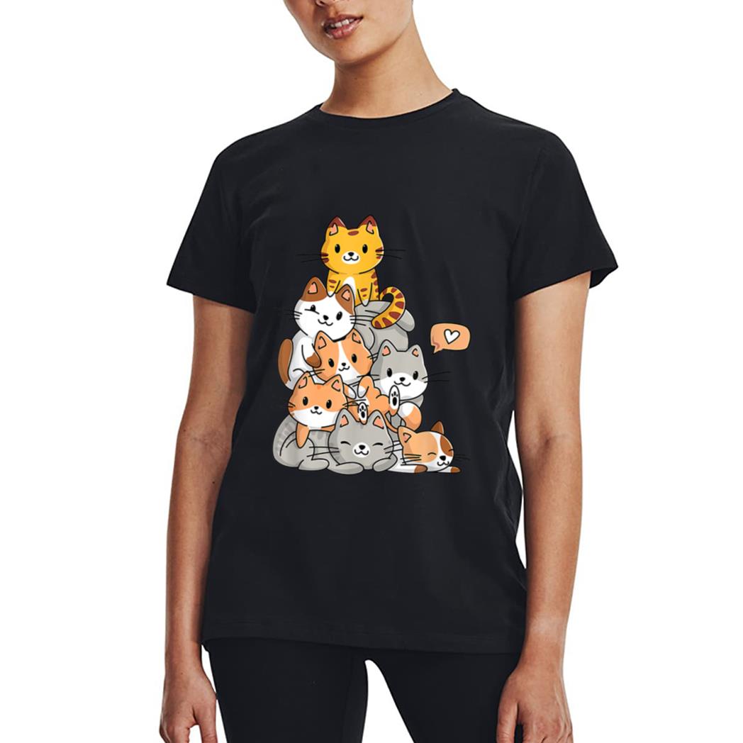 Cute Kawaii Cat Kitty Meowtain Cats Pile Chibi Women Girls Women T-Shirt