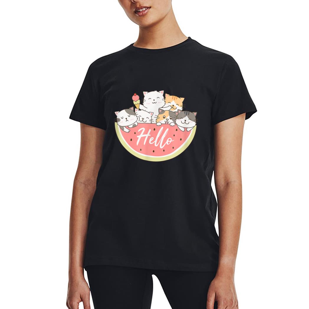 Cute Kitten In Watermelon Cute Cat Family Cat Motif Women T-Shirt