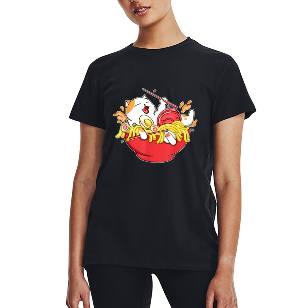 Cute Ramen and Cats Funny Anime Noodle Japanese Gift Girls Women T-Shirt