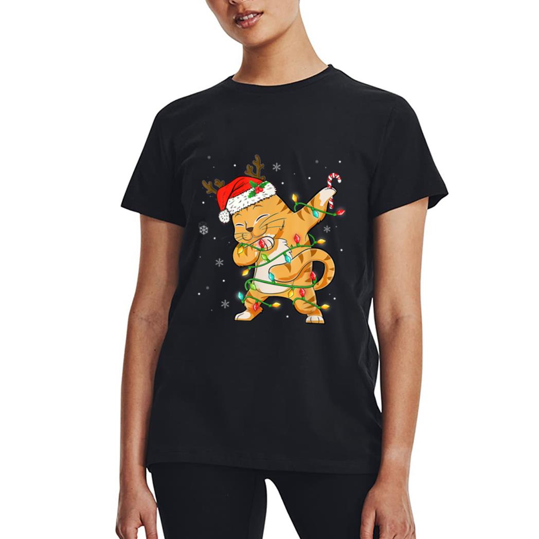 Dabbing Cat Santa Christmas Kids Boys Girls Catmas Xmas Women T-Shirt