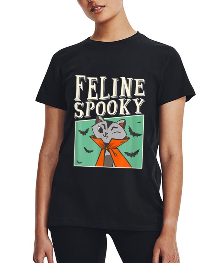Feline Spooky Halloween Cat Owner Costume Women T-Shirt