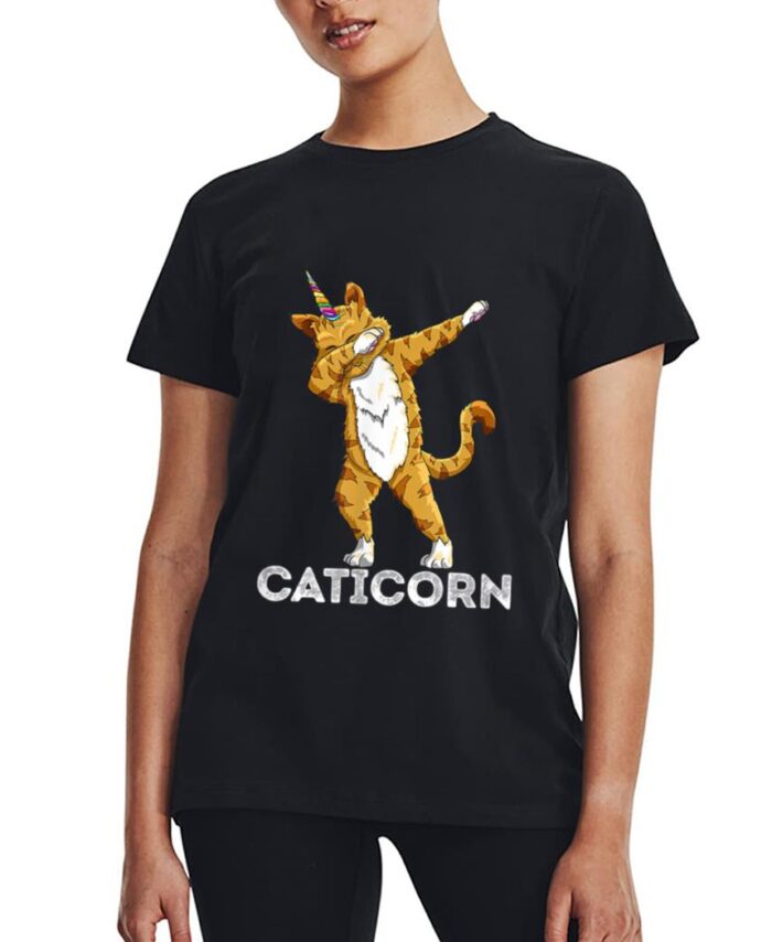 Funny Cat Kitten Caticorn Cat Dabbing Cat Lover Women T-Shirt