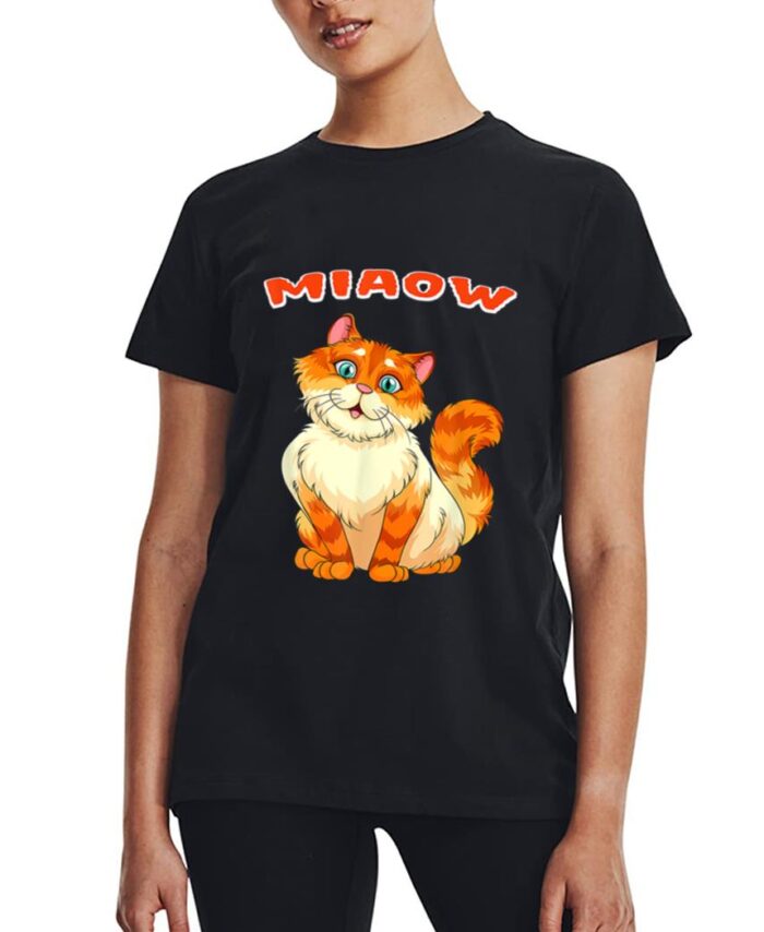 Funny Cat Miaow Cat Lovers Women T-Shirt