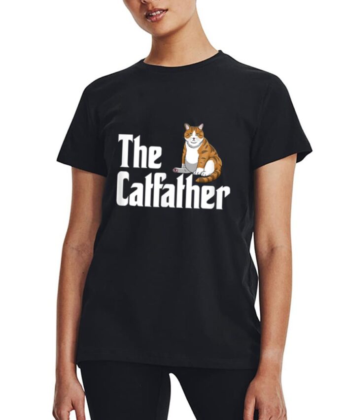 funny catfather shirt Funny Meow Cat for Dad Lover Women T-Shirt