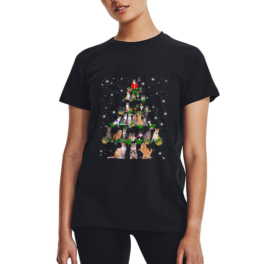 Funny Cats Christmas Ree Ee Ornament Decor Cat Lover Women T-Shirt