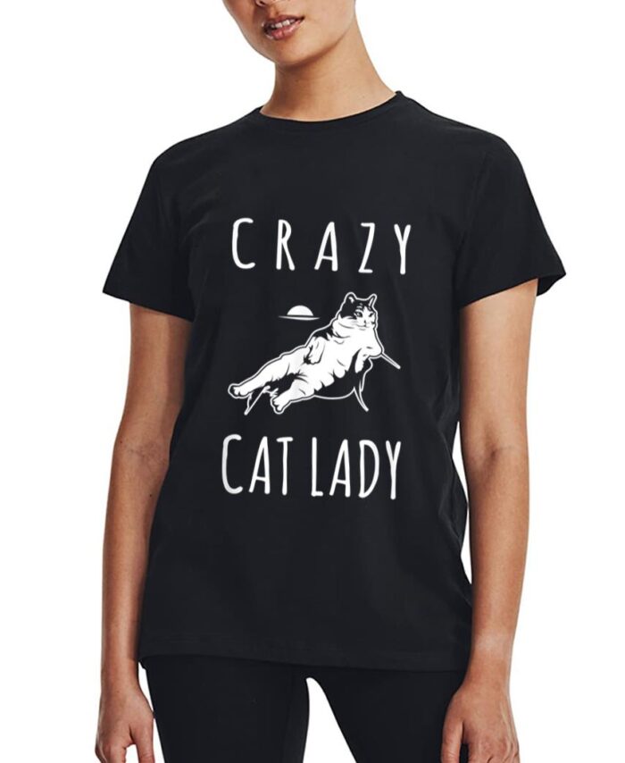 Funny Crazy Cat Lady Meow Kitty Funny Cats Mom And Cat Dad Women T-Shirt