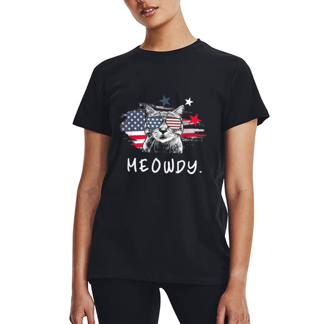 Funny Meowdy Cat Shirt Cat America Meowica Cat Women T-Shirt