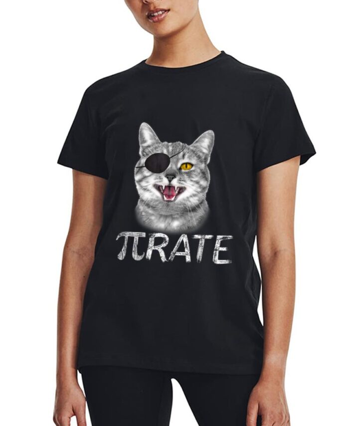 Funny Pi Day Math Science Cat Pirate Women T-Shirt