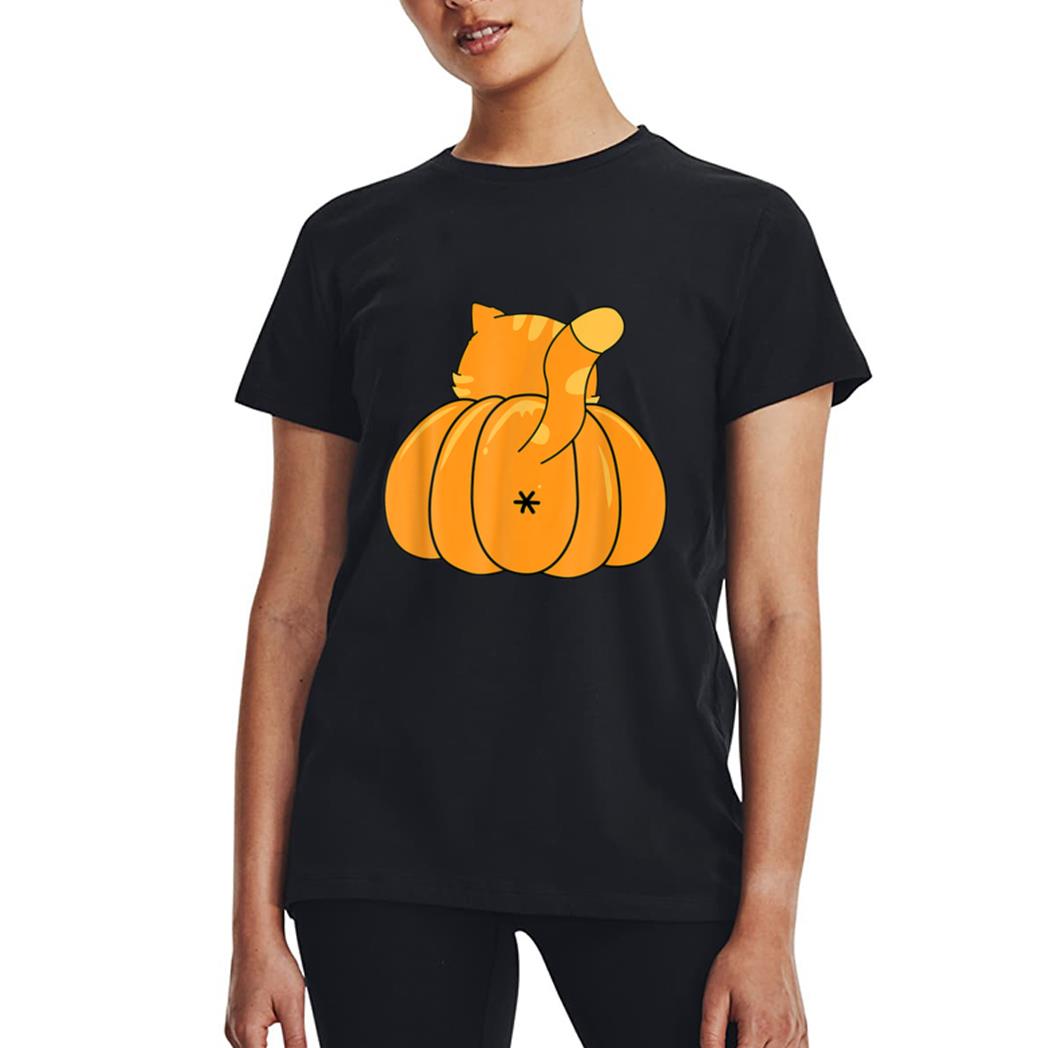 Funny Pumpkin Cat Btt Halloween Ee Women T-Shirt