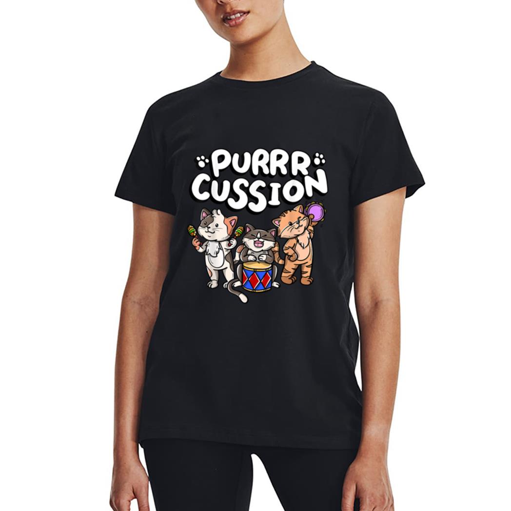 Funny Purrr Cussion Kitty Cat Percussion Player Music Women T-Shirt