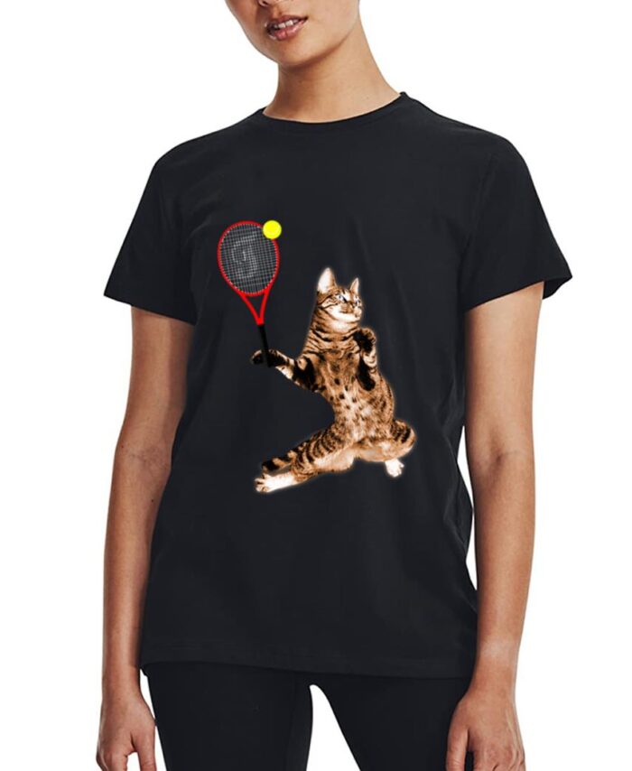 FUNNY TENNIS GAME T-SHIRT FUNNY CAT RACKET FOR MEN WOMEN Women T-Shirt