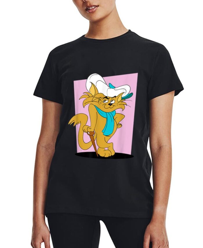 Graphic A Cat Seem Fat And Hat So Cute Adventures Cartoon Women T-Shirt