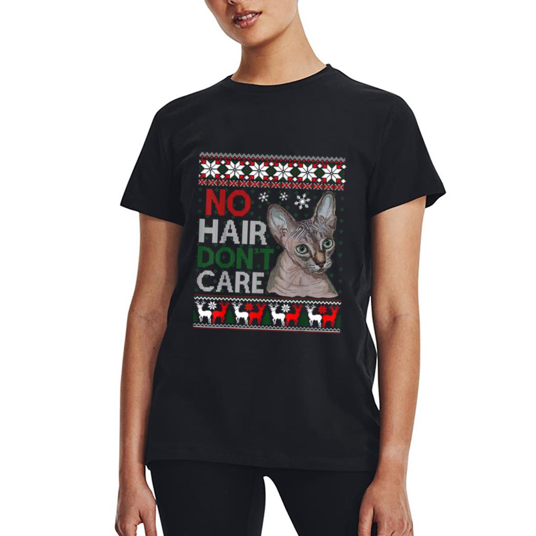 Hairless Cat Ugly Christmas Sweater Sphynx Cat Women T-Shirt