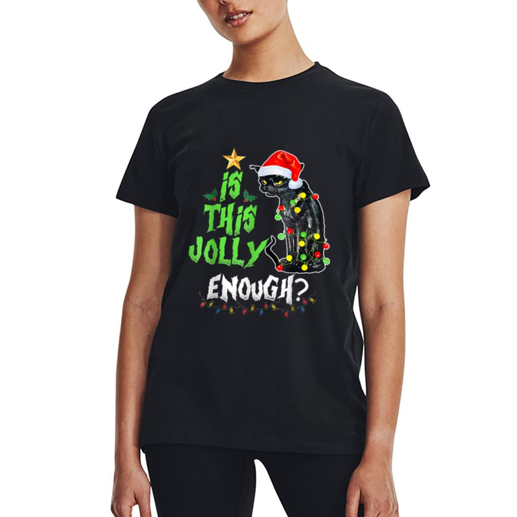 Halloween Is This Jolly Enough Noel Cat Merry Christmas Women T-Shirt