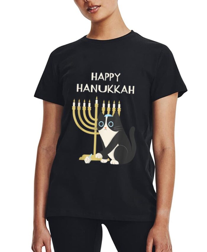 Happy Hanukkah Cat  Hanukkah Women T-Shirt
