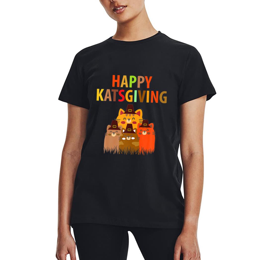 Happy-Katsgiving Thanksgiving-Cats Lovers-Pilgrim Hat Premium Women T-Shirt
