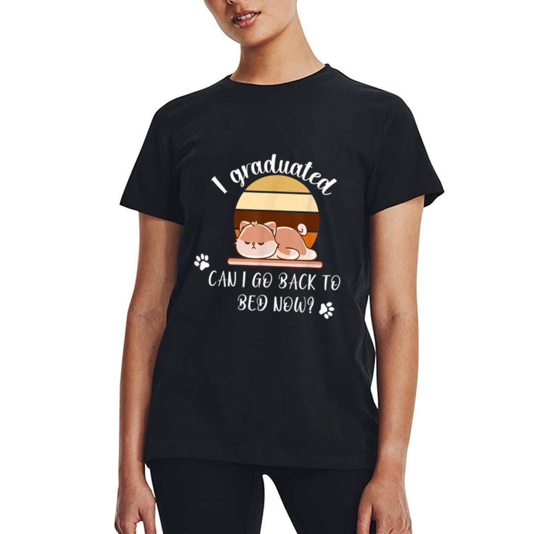 I Graduated Can I Go Back To Bed Now cat sleeping Women T-Shirt
