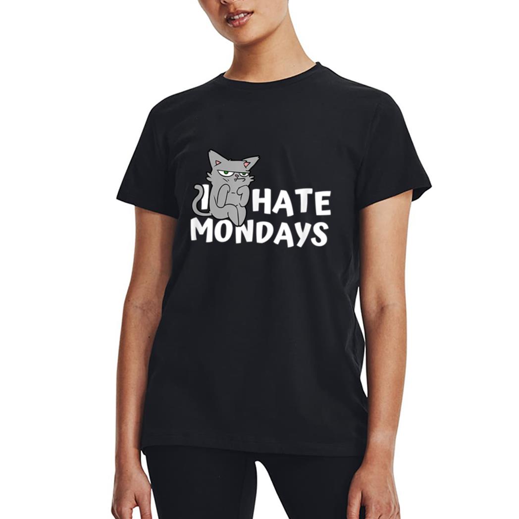 I Hate Mondays Grumpy Funny Cat Monday Women T-Shirt
