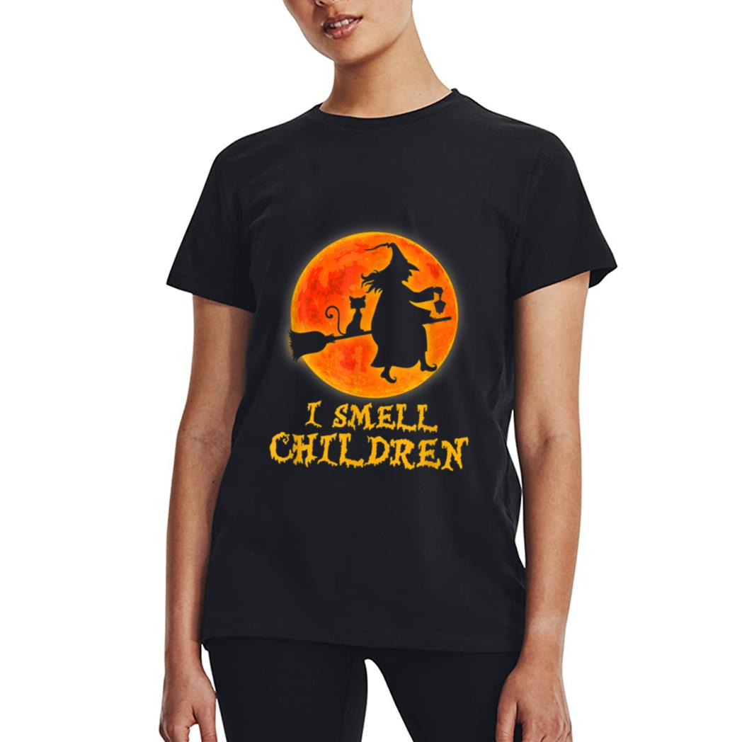 I Smell Children Halloween Costume Witch Black Cat Cute Women T-Shirt