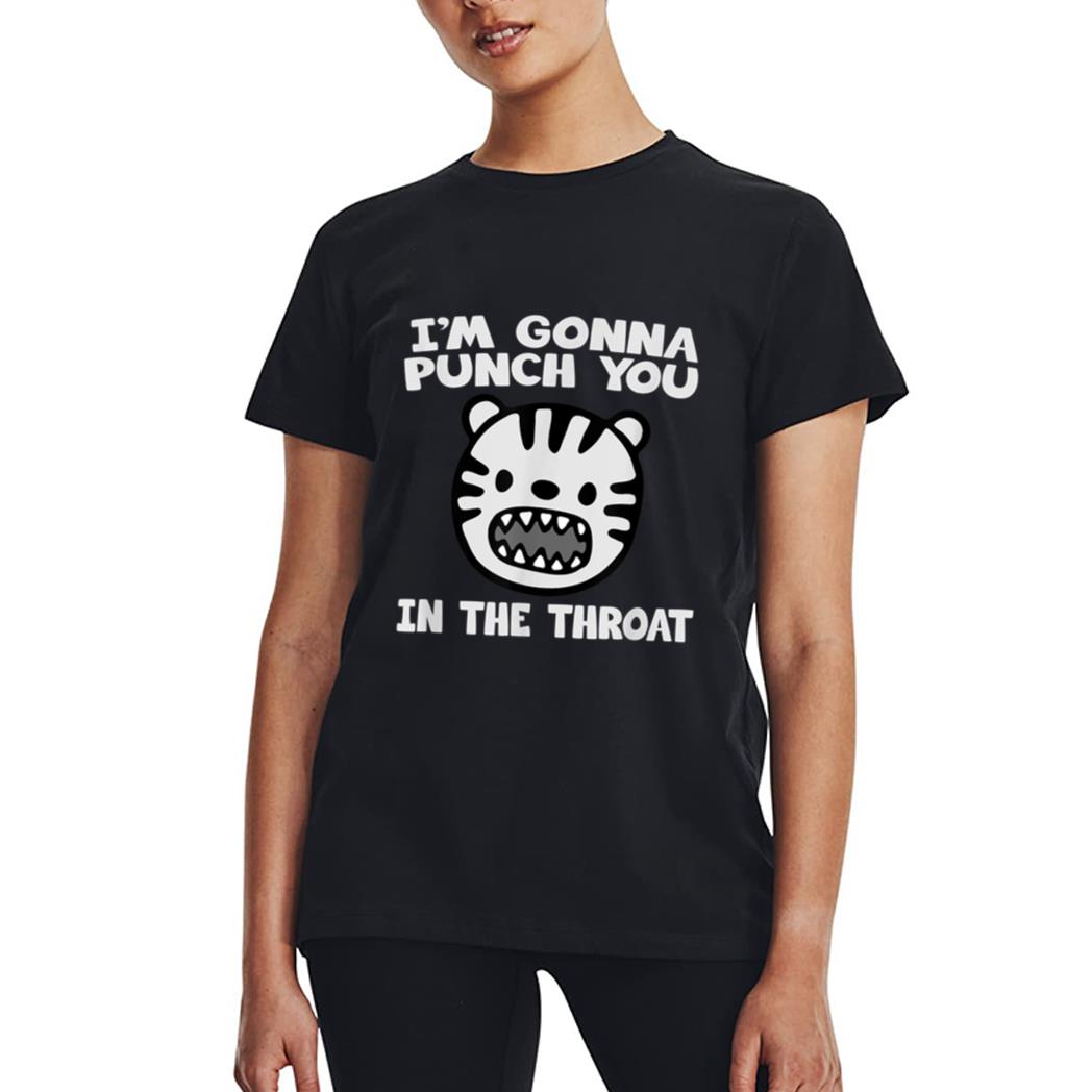 I'm Gonna Punch You In The Throat Funny Lion Cat Women T-Shirt