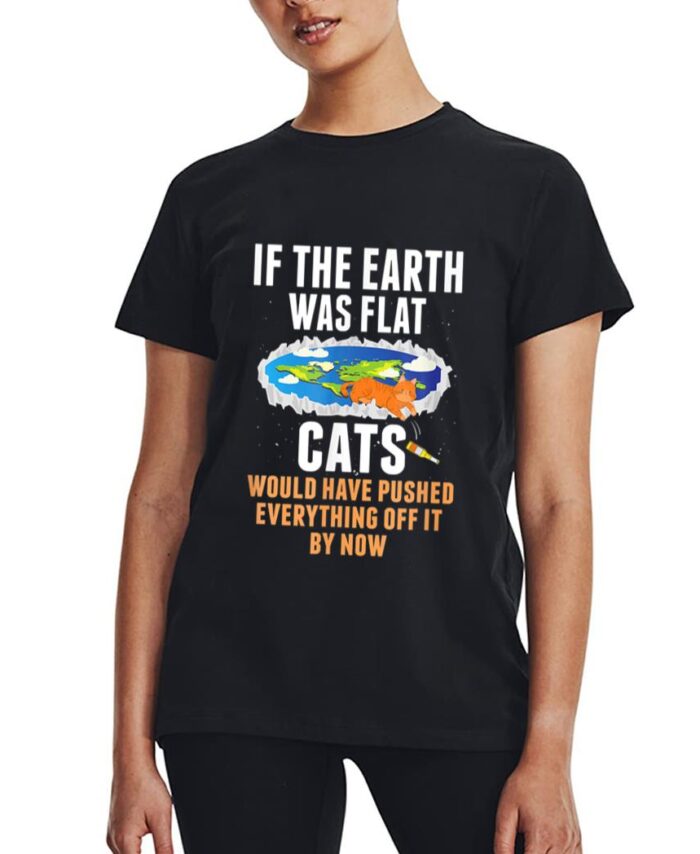 It S Flat Earth Cat Kitten Science Conspiracy Flat Earther Women T-Shirt