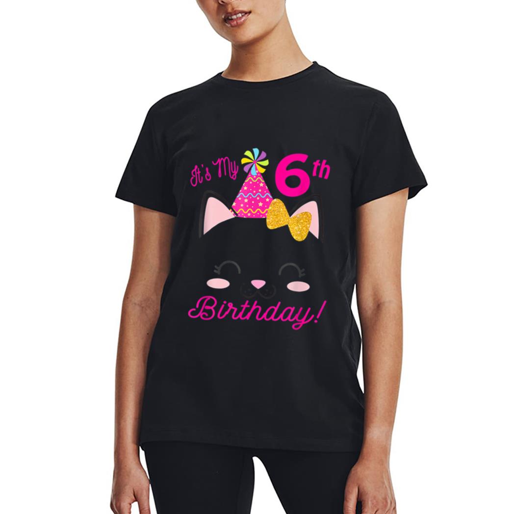 Its My 6H Birthday Girl Kitty Cat Heme Party Six Women T-Shirt