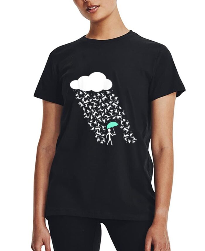 It's Raining Cats and Dogs  Cute Funny Canine Feline Lover Women T-Shirt