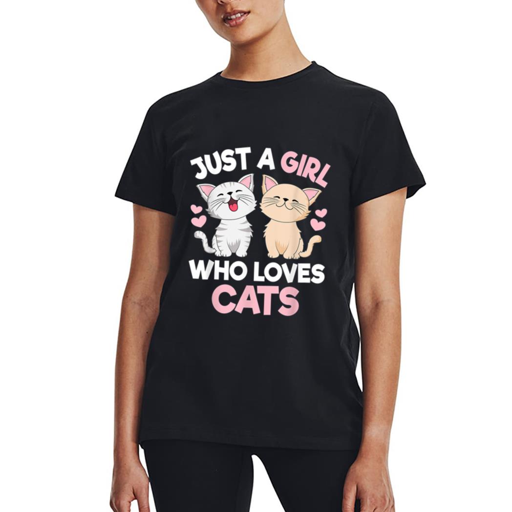 Just A Girl Who Loves Cats Cute Cat Lover Women T-Shirt