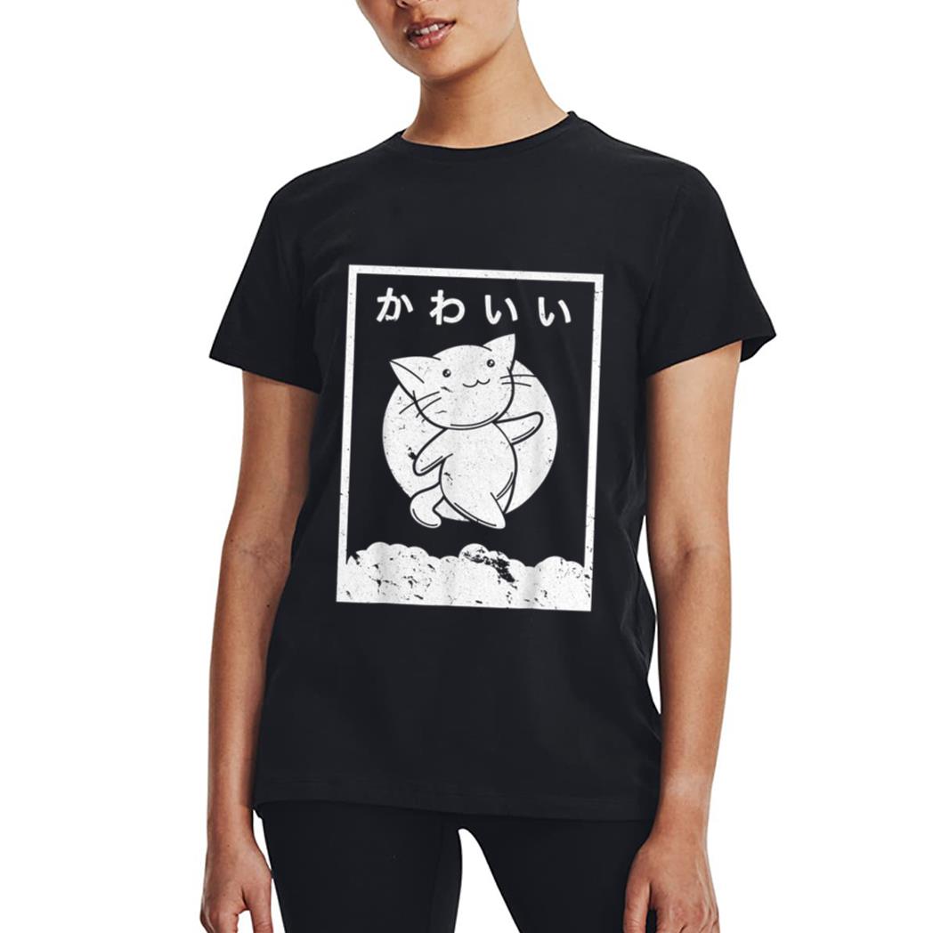 Kawaii Cat . Retro Style Anime Women T-Shirt