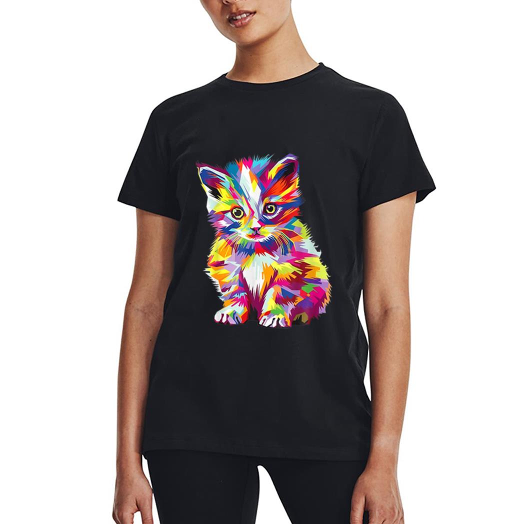 Kitten Colorful Art Gifts Cute Cat Gift For Kitten Lovers Women T-Shirt
