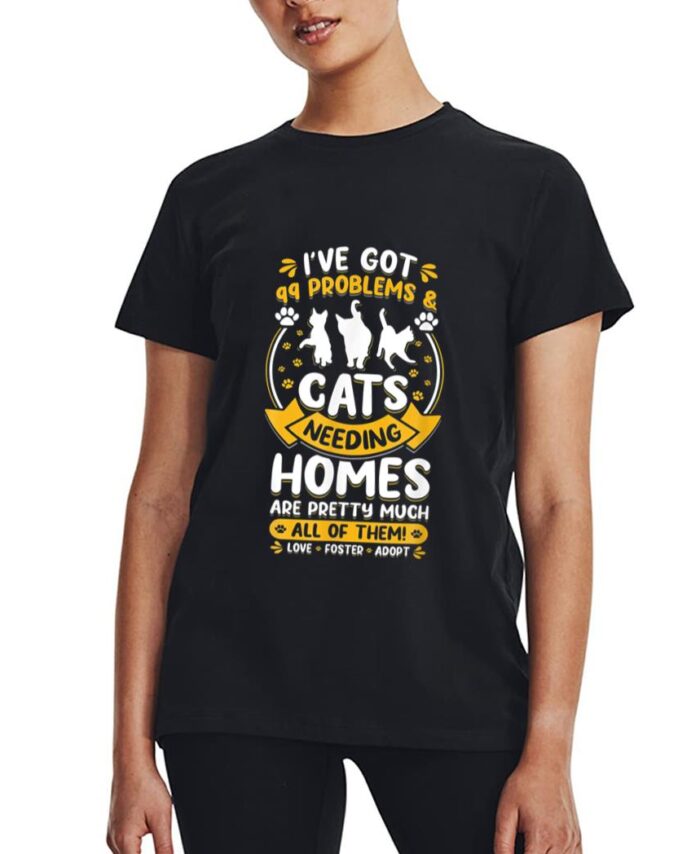 Love Foster Adopt Cat Adoption Quotes Animal Rescue Cat Women T-Shirt