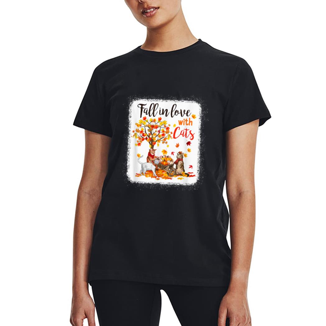 Maple Cat Leaf Fall Hello Autumn Bicycle Women T-Shirt
